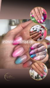 Faux ongles résine chablon babycolor